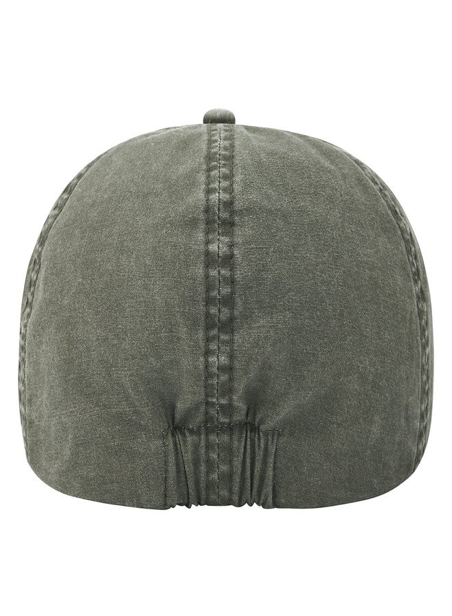 VOBOOM Cotton Washing Flat Cap Cabbie Hat Gatsby Ivy Irish Hunting Newsboy (Washed Army Green) - Image 4